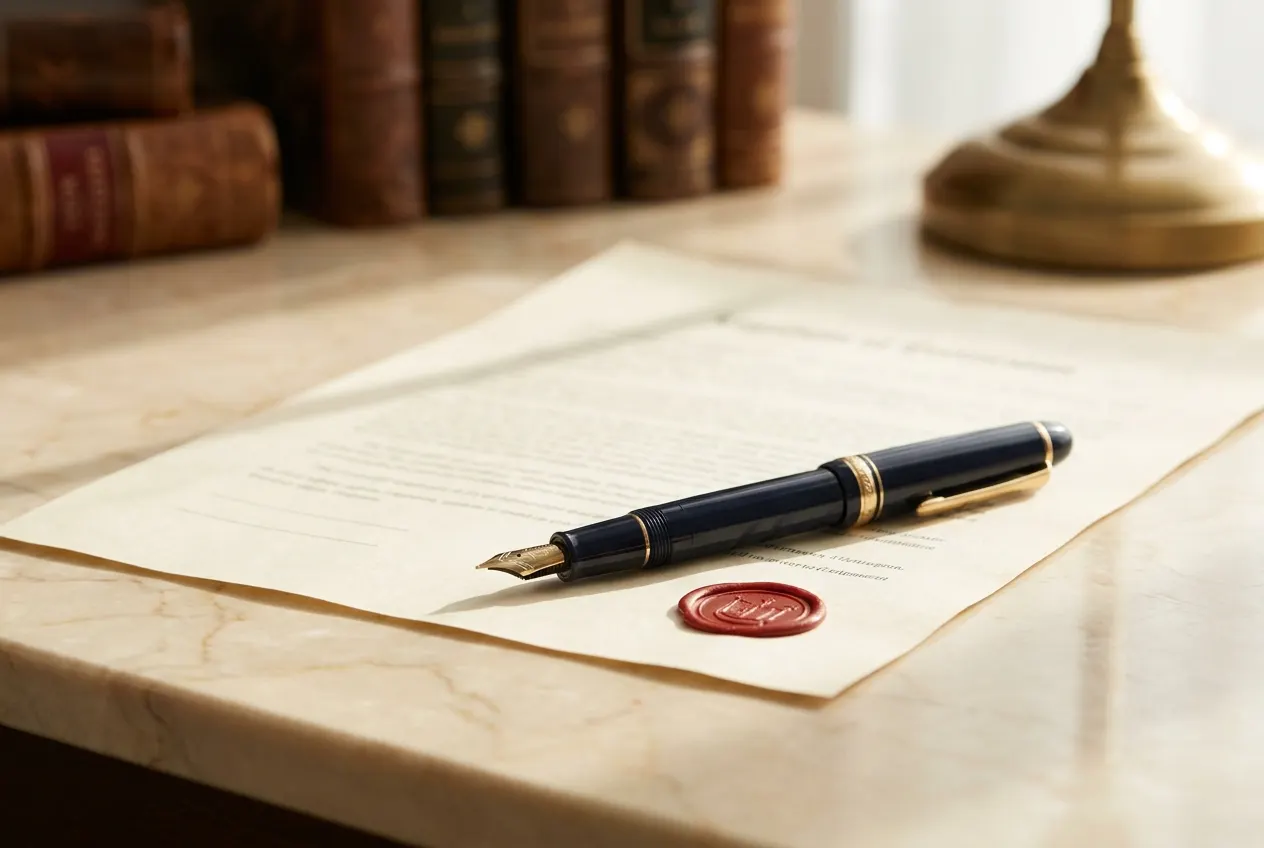 A Power of Attorney being drafted at a desk